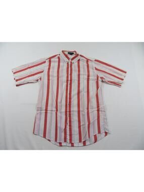 Bristol Blues Shirt Button Up White Red Striped Men's Sz L 1990s
